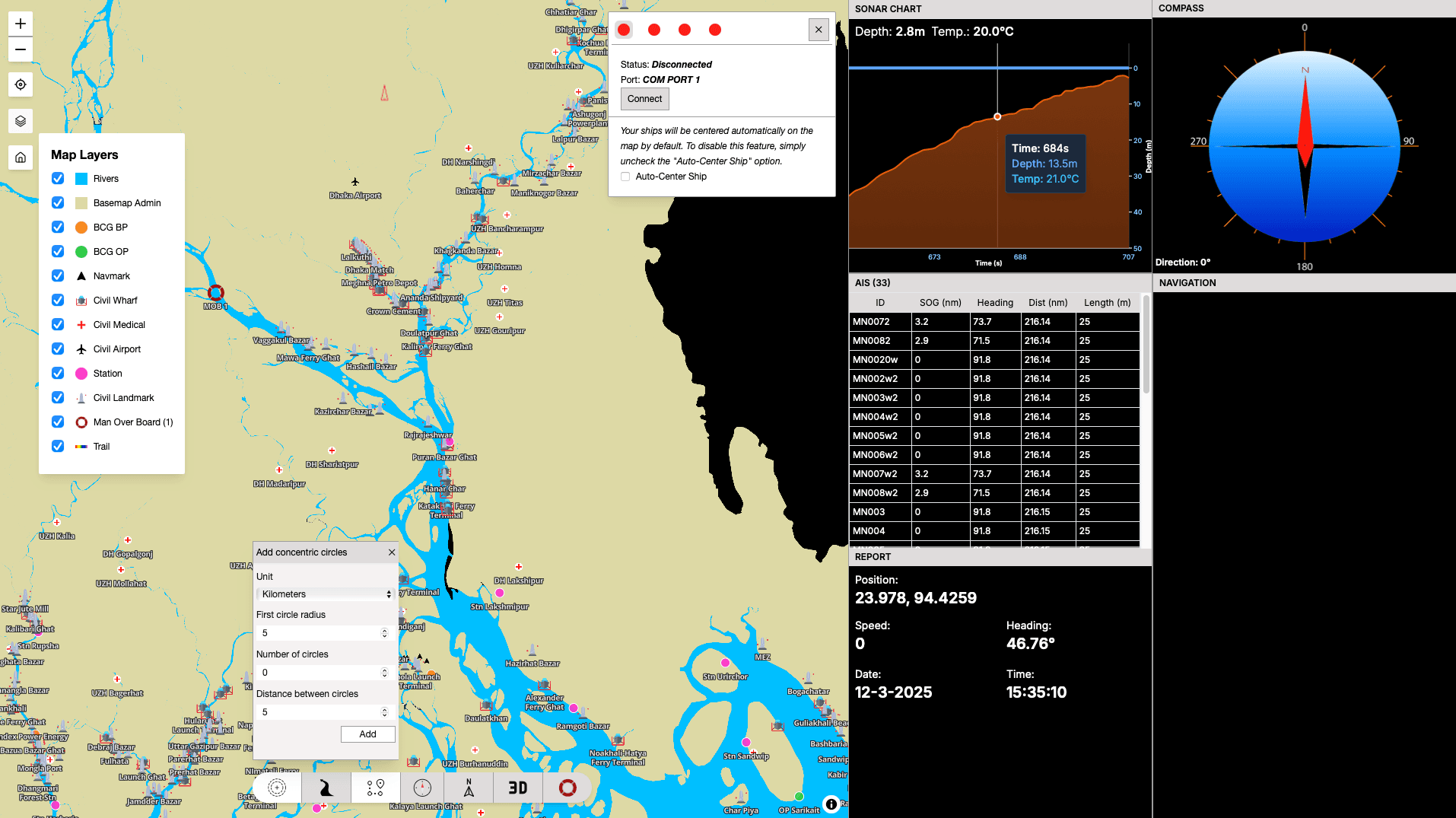 Rivnautics inland navigation application